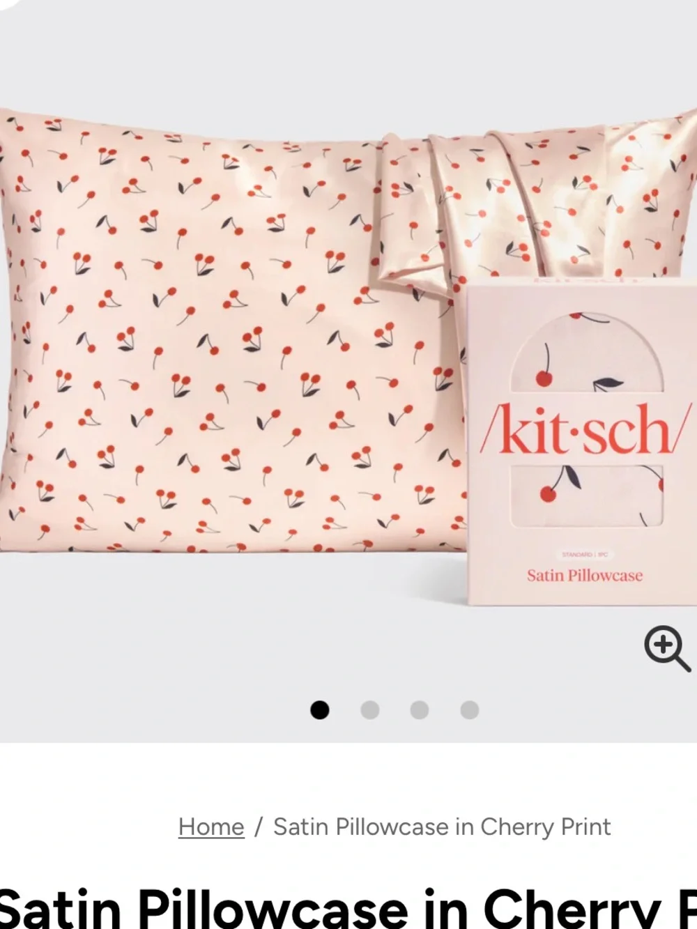 Kitsch Cherry Satin Pillowcase Standard